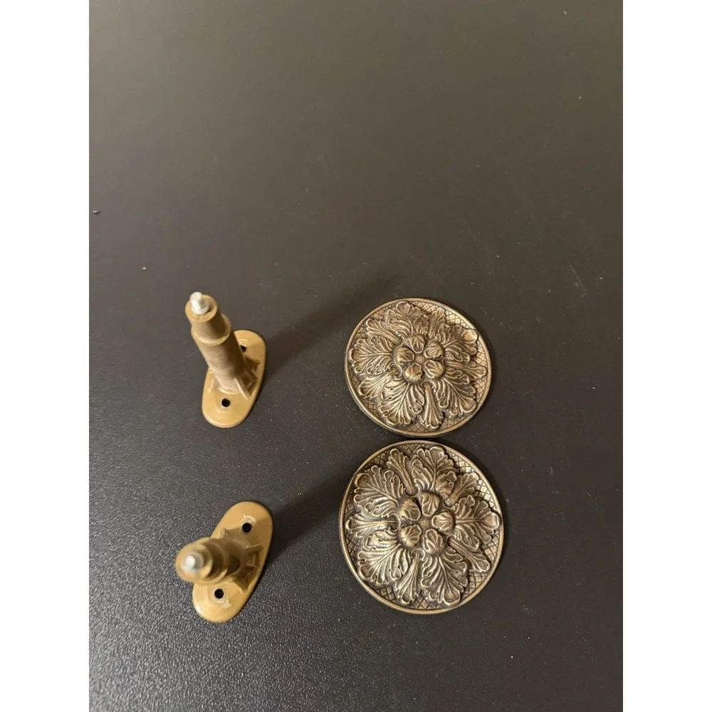 Brass Finish Curtain Tie Back Set With Other Accessories